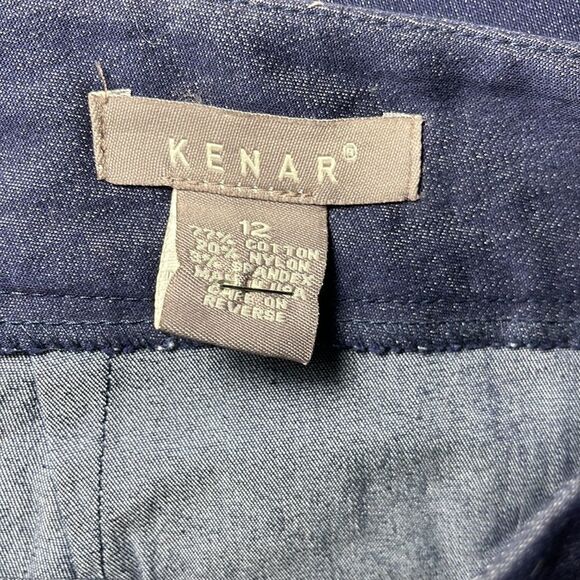 Navy blue cotton blend pants - Picture 4 of 5